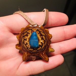 Australian blue opal knob Pinecone pendant